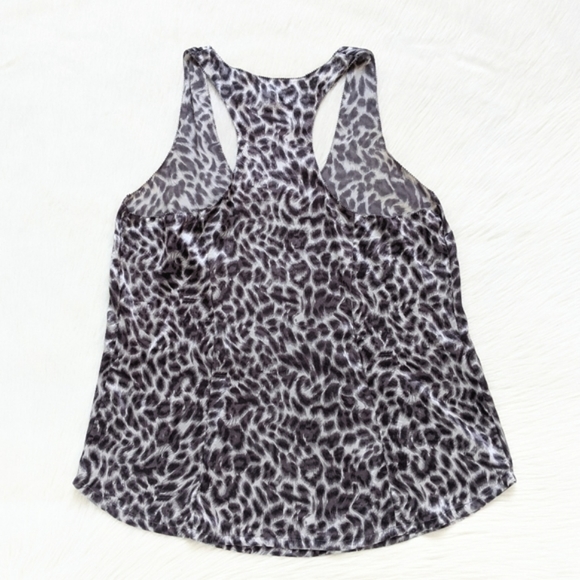 Joie Leopard Print Gray Silk Racerback Tank Top - Picture 7 of 11